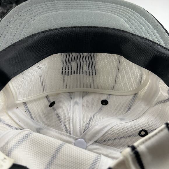 VTG Hanshin Tigers Pinstripe Slide Strapback Japanese Nippon Baseball Cap Hat - Picture 9 of 9